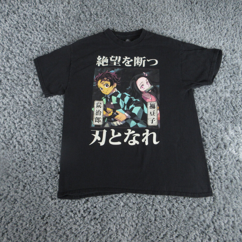 Demon Slayer Shirt Mens Large Black Graphic Tee
